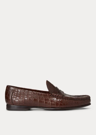 Men's Ralph Lauren Chalmers Crocodile Loafers | 128736EJV